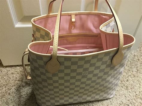 louis vuitton neverfull rose ballerine interior|lv neverfull azur.